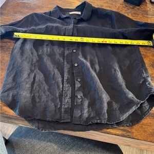 EVERLANE‎ Black Linen Button Up Shirt Top Size 10